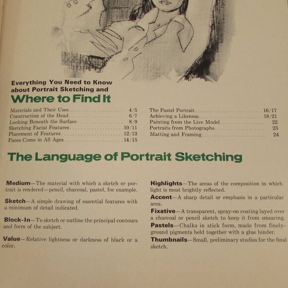 Vintage 1971 Craftint Portrait Sketching Instruction Booklet - Picture 11 of 16